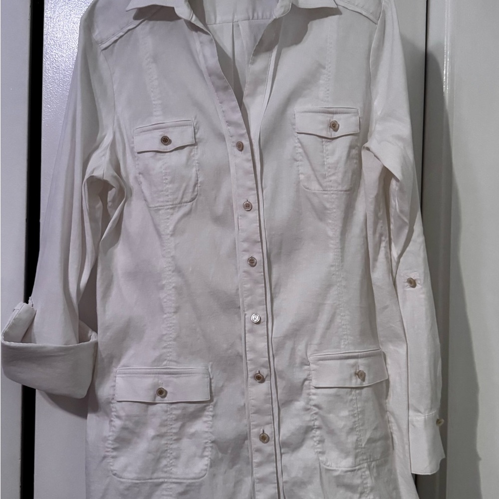 Classic White Button-Up Blouse